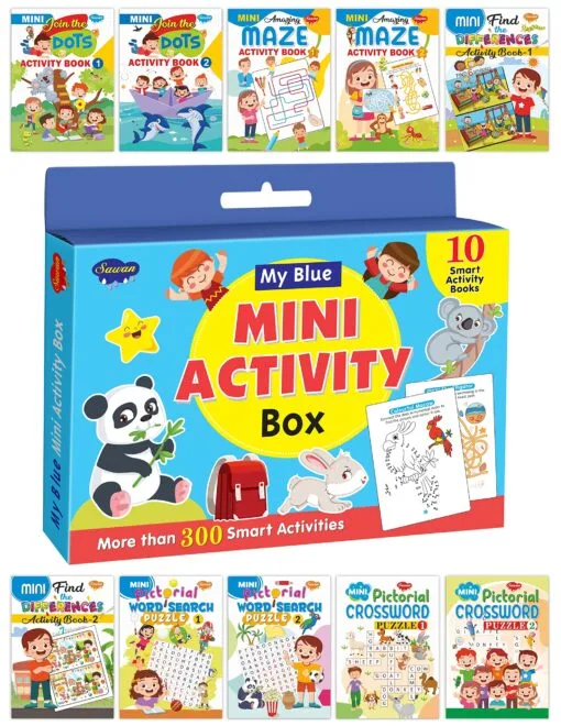 My Blue Mini Activity Box — Set of 10 Activity Books