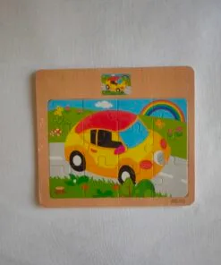 12 Pieces Wooden Puzzle-Car