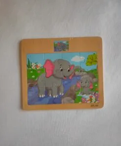 12 Pieces Wooden Puzzle- Elephant