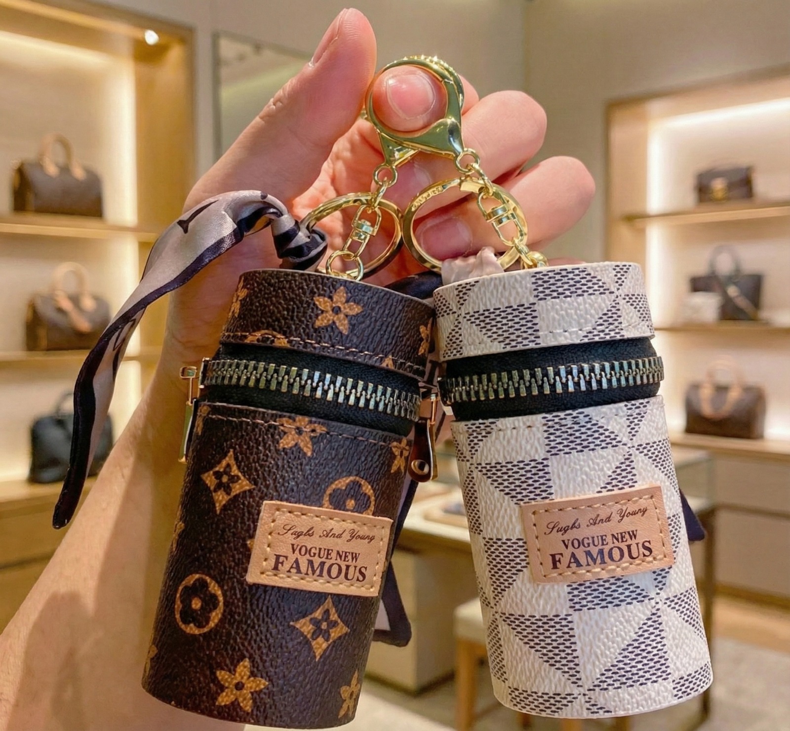 mini lipstick keychain holder