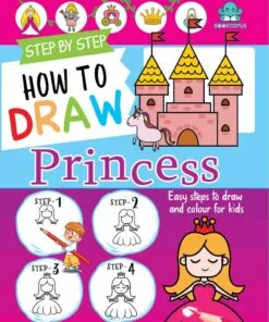 Step by Step How to Draw Princess- Easy Steps to draw and colour for kids
