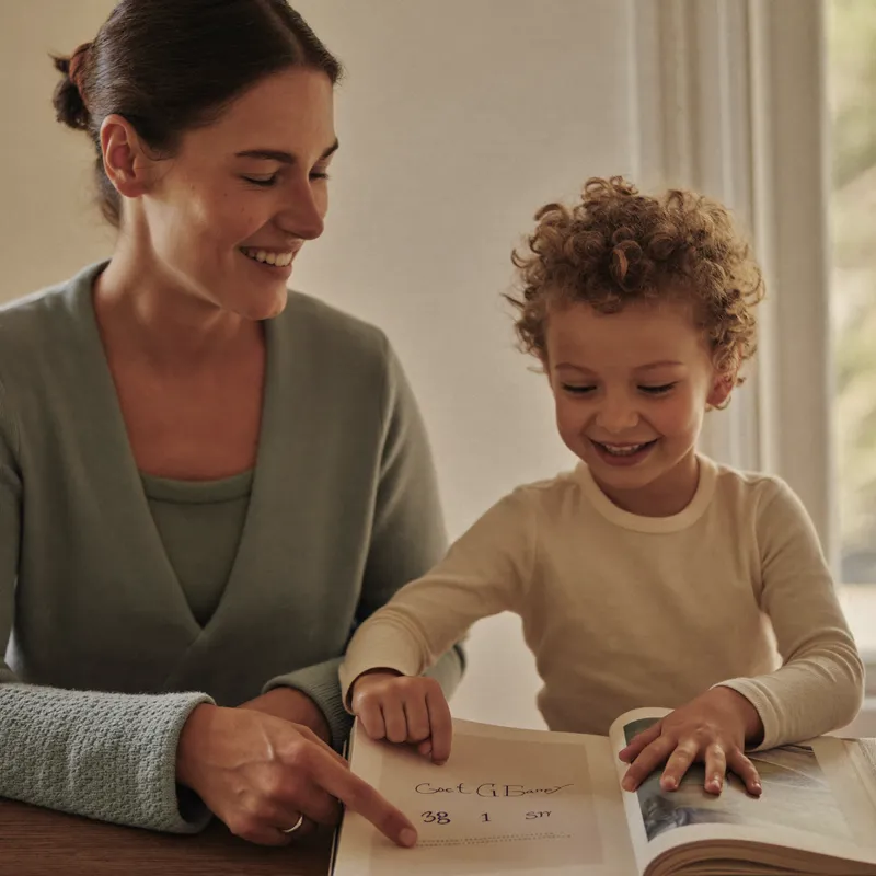 Pick a familiar two-syllable word with a schwa your child already says correctly in speech — “banana” or “pizza” work well because they’re common and food-related.